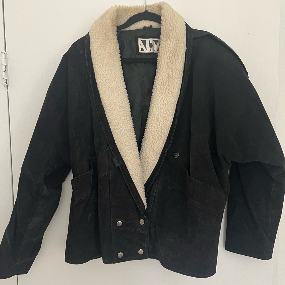 Vintage Charcoal Suede Jacket